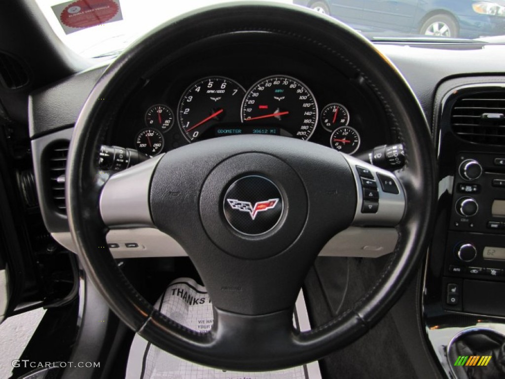 2008 Chevrolet Corvette Coupe Ebony/Titanium Steering Wheel Photo #66291640