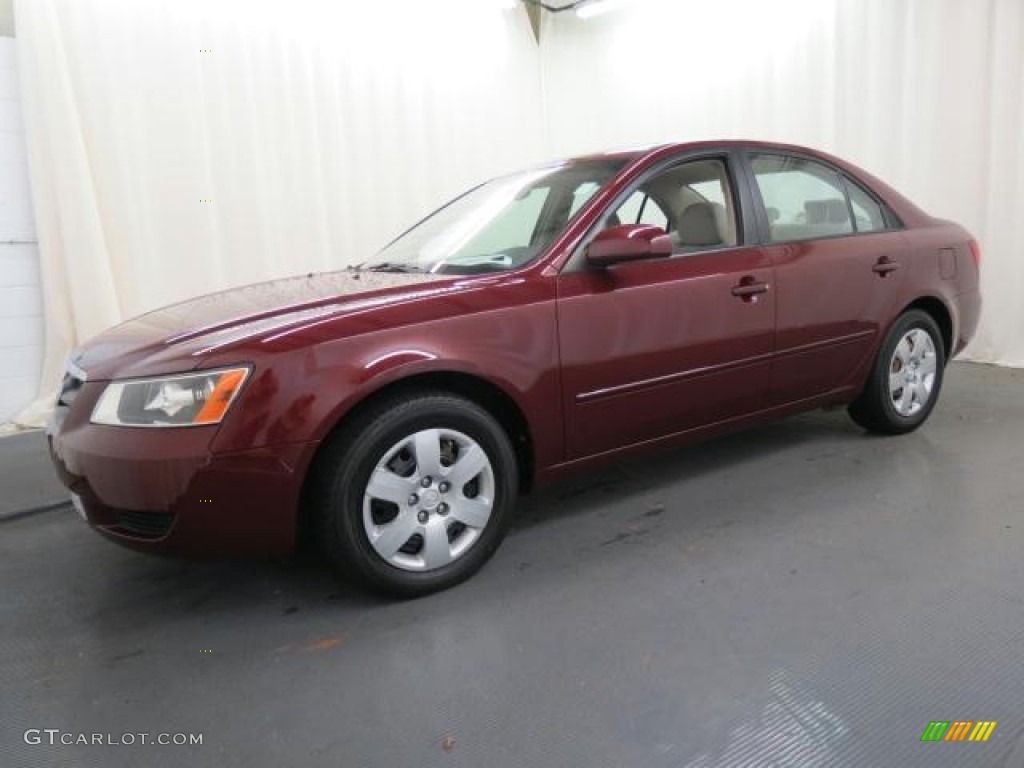 Dark Cherry Red 2008 Hyundai Sonata GLS Exterior Photo #66292515