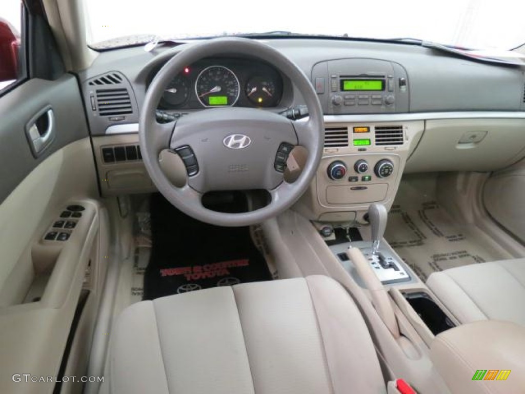 2008 Hyundai Sonata GLS Beige Dashboard Photo #66292533