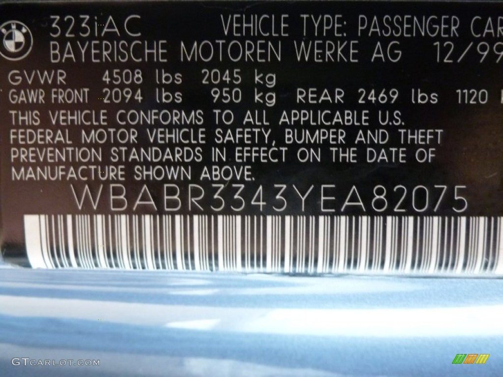 2000 3 Series 323i Convertible - Steel Blue Metallic / Grey photo #22