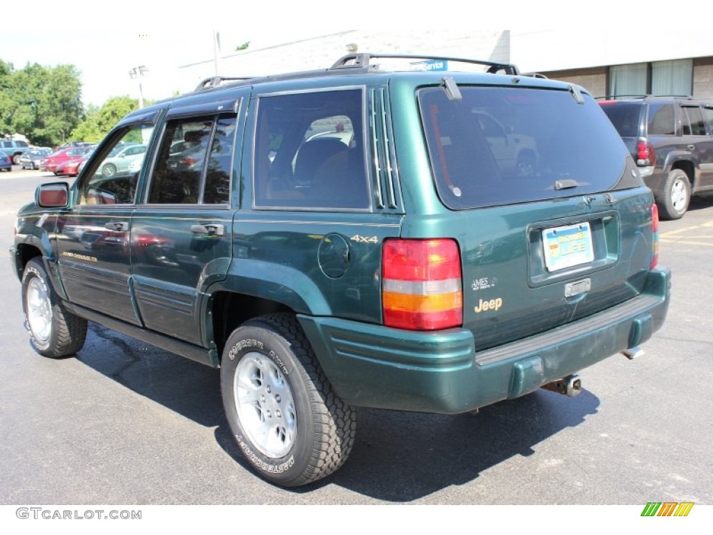 1998 Grand Cherokee Limited 4x4 - Forest Green Pearlcoat / Camel photo #2