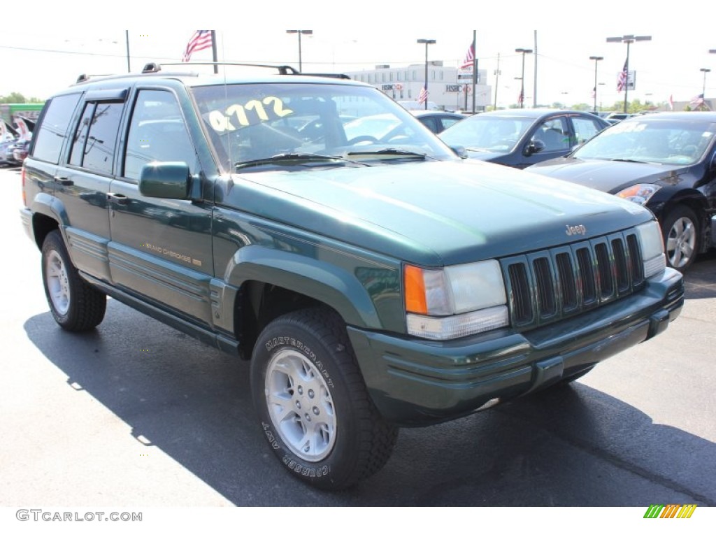 1998 Grand Cherokee Limited 4x4 - Forest Green Pearlcoat / Camel photo #18