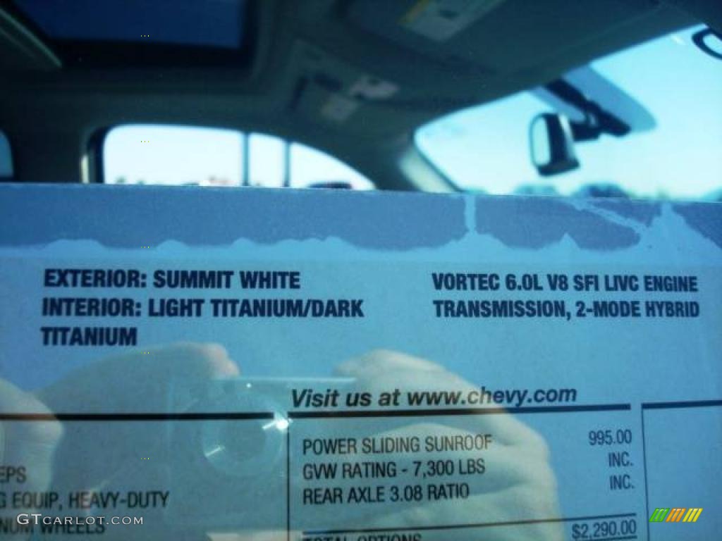 2009 Tahoe Hybrid 4x4 - Summit White / Light Titanium photo #49