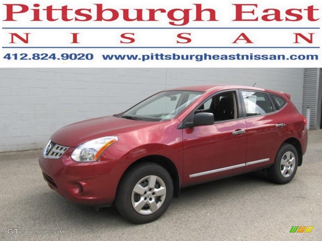 2011 Rogue S AWD - Cayenne Red / Black photo #1