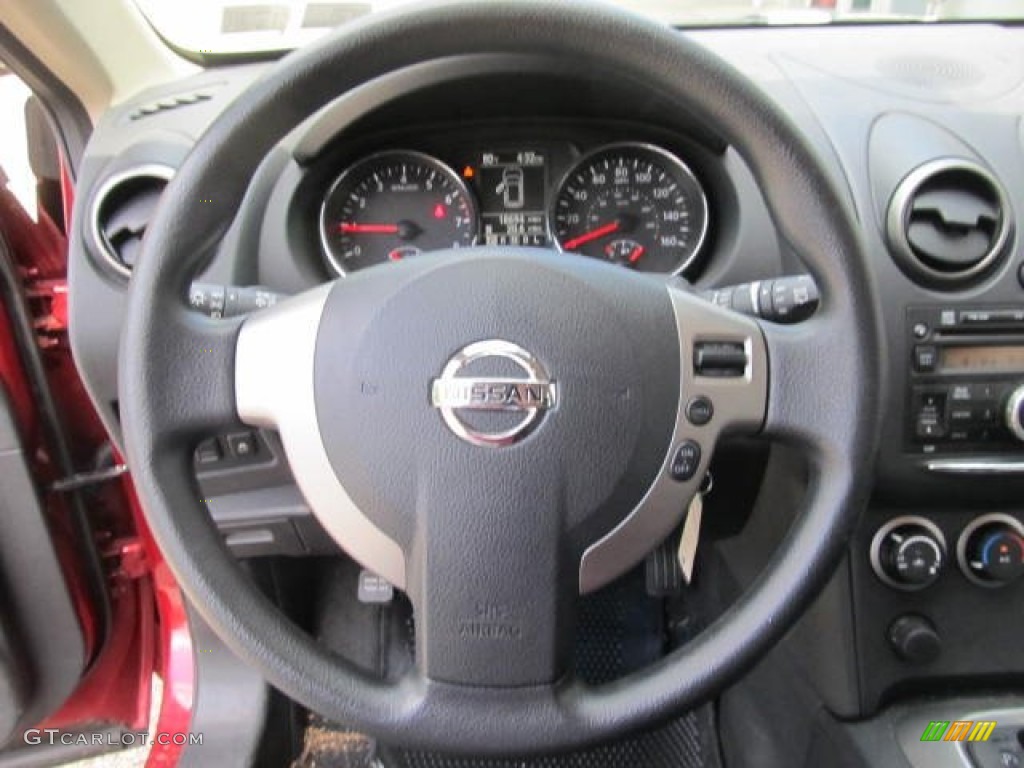 2011 Nissan Rogue S AWD Black Steering Wheel Photo #66297524