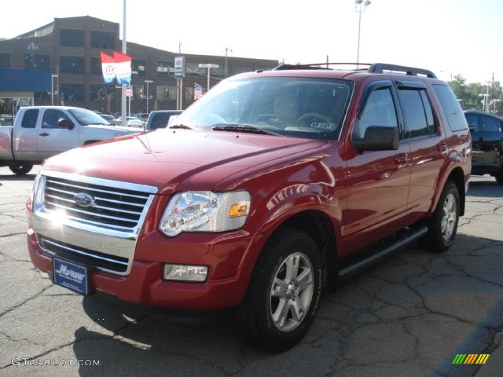 2010 Explorer XLT 4x4 - Sangria Red Metallic / Camel photo #3