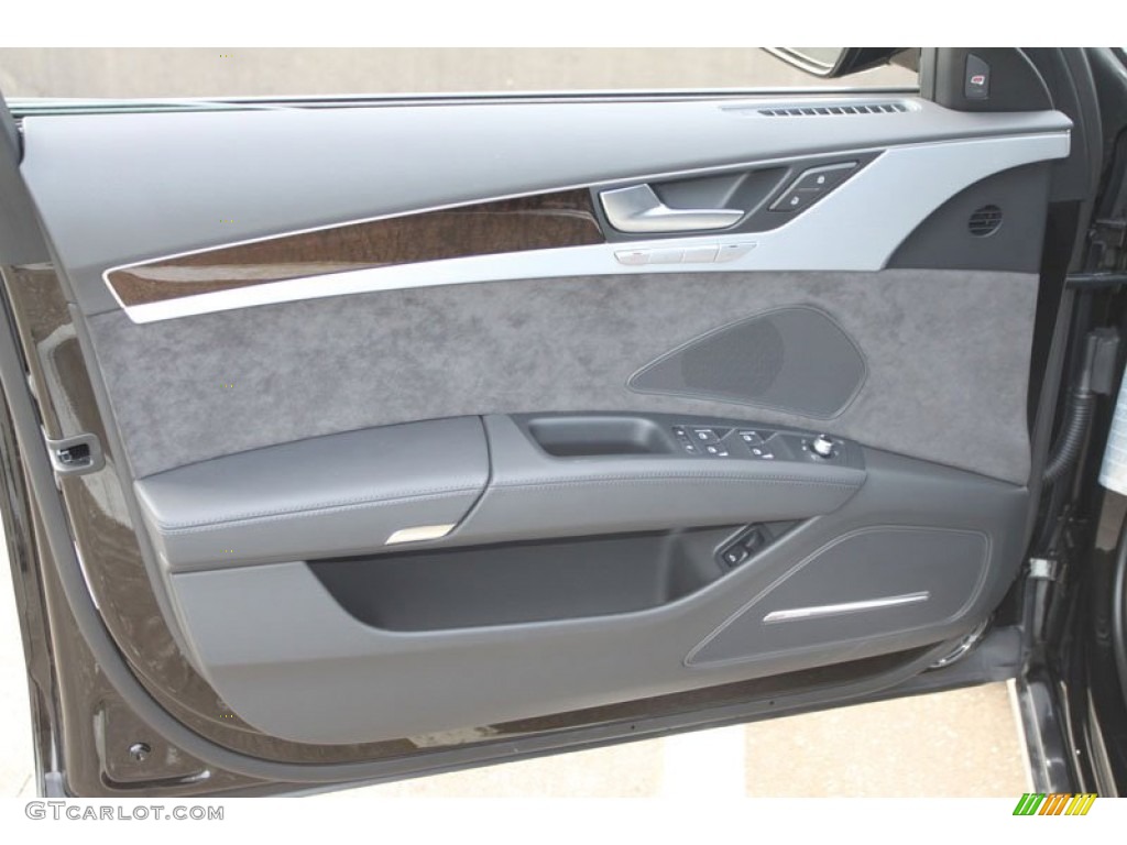 2013 Audi A8 3.0T quattro Black Door Panel Photo #66300512