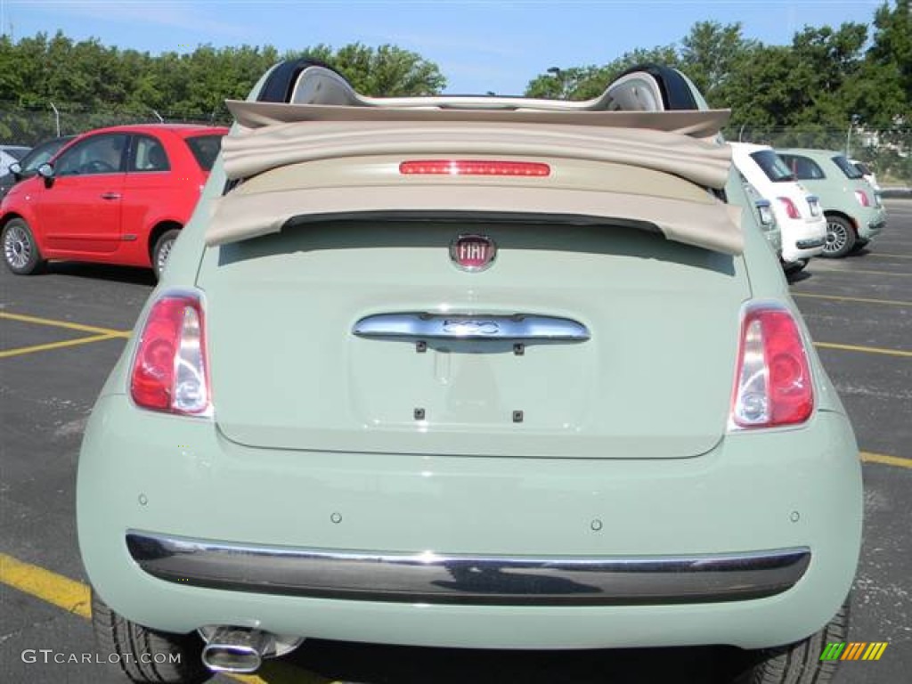 2012 500 c cabrio Lounge - Verde Chiaro (Light Green) / Pelle Marrone/Avorio (Brown/Ivory) photo #4