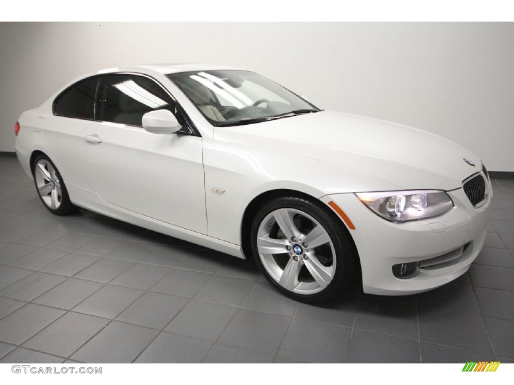 2011 3 Series 328i Coupe - Mineral White Metallic / Oyster/Black Dakota Leather photo #1