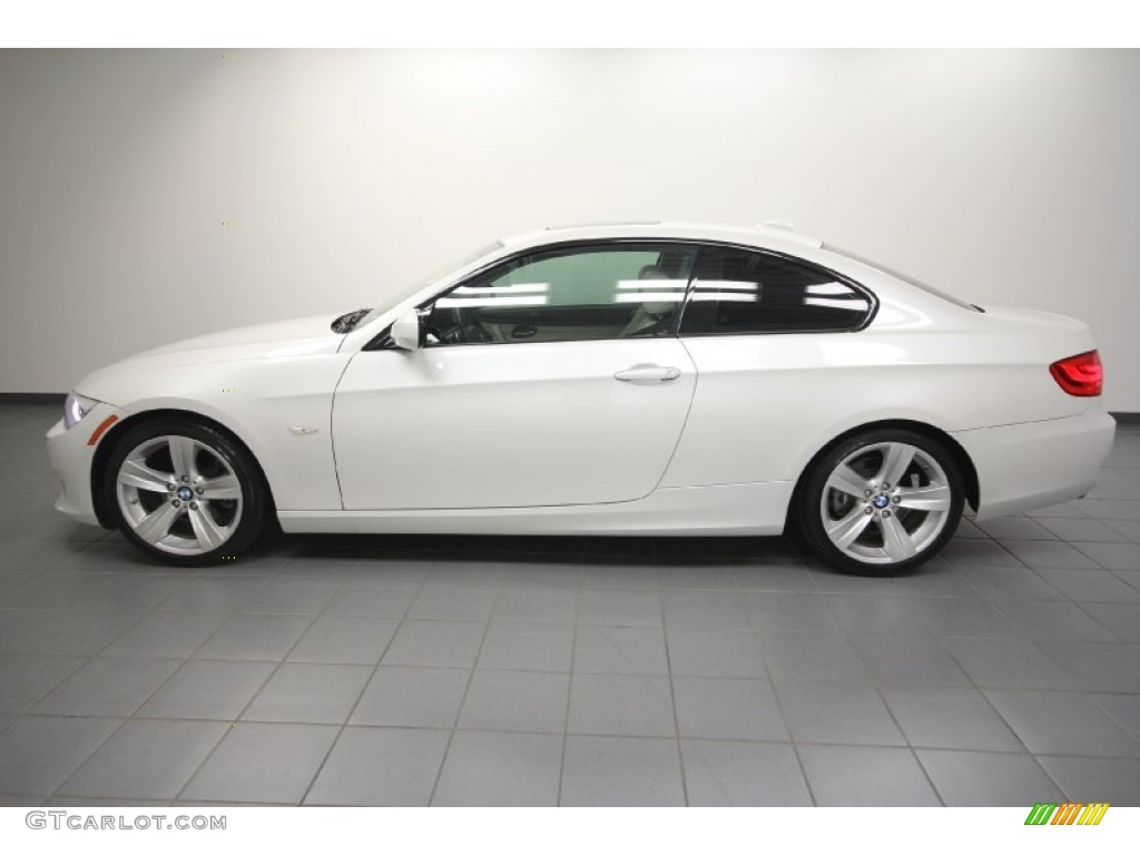 2011 3 Series 328i Coupe - Mineral White Metallic / Oyster/Black Dakota Leather photo #2