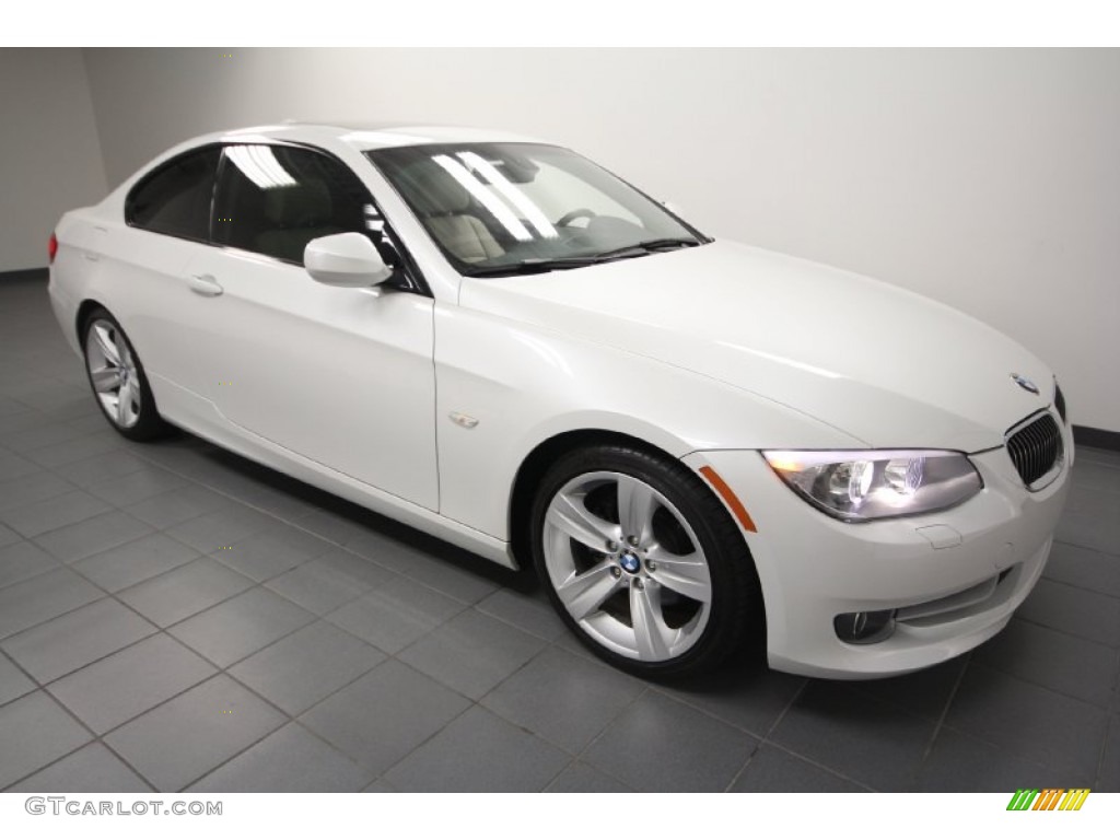 2011 3 Series 328i Coupe - Mineral White Metallic / Oyster/Black Dakota Leather photo #8