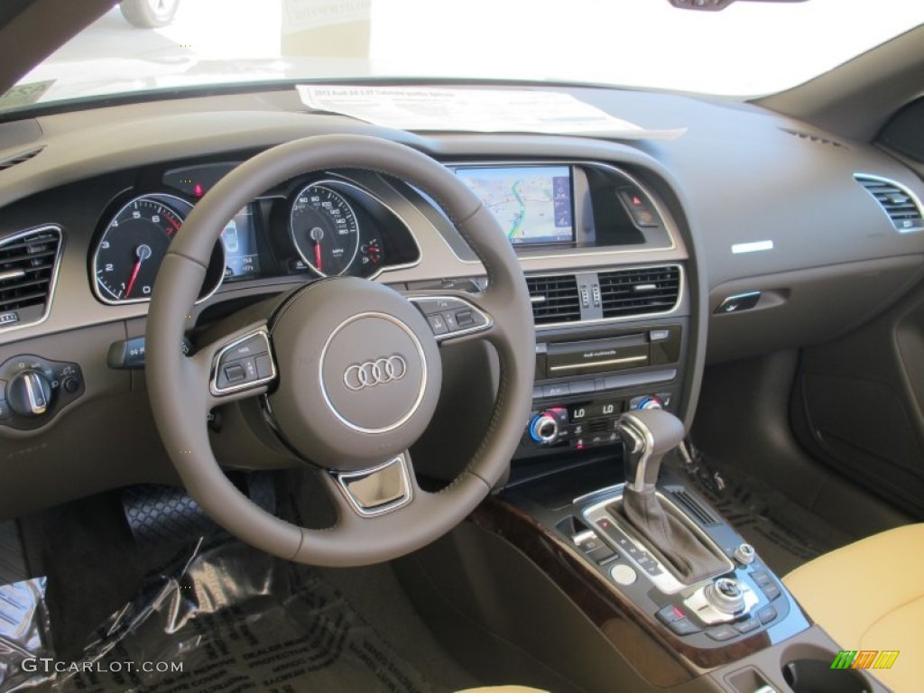 2013 Audi A5 2.0T quattro Cabriolet Velvet Beige/Moor Brown Dashboard Photo #66304415