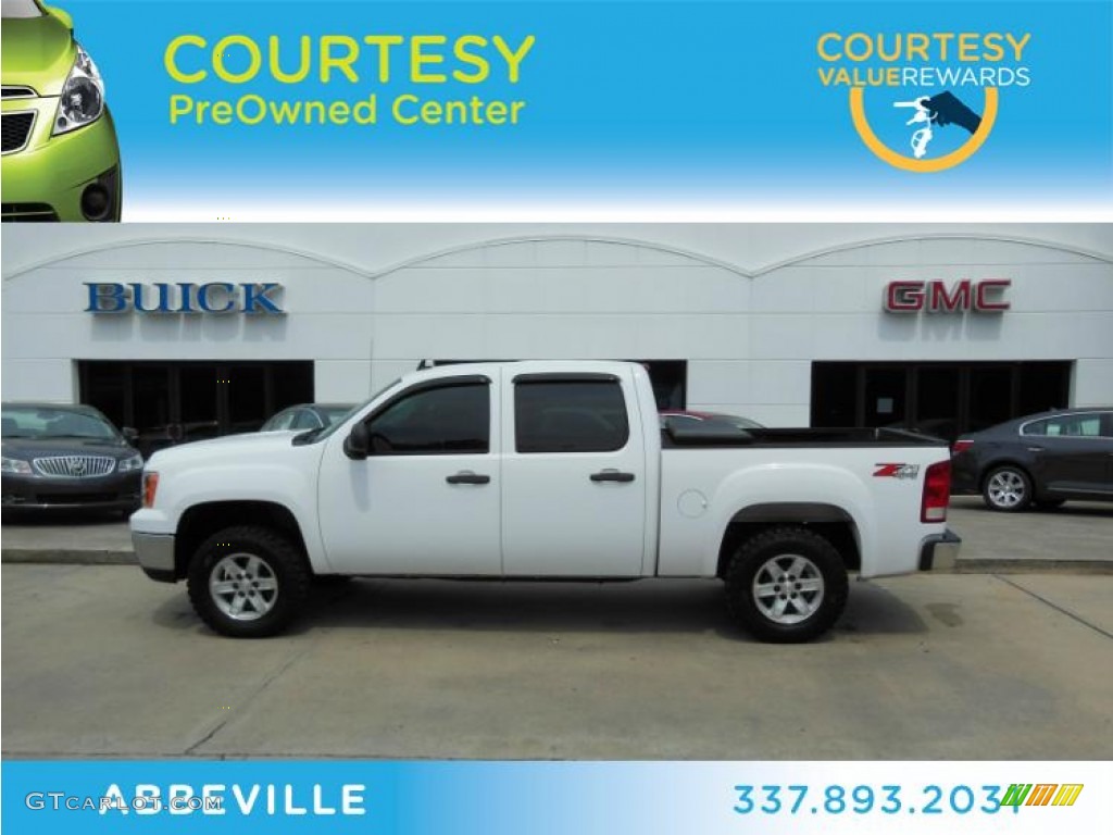 2008 Sierra 1500 SLE Crew Cab 4x4 - Summit White / Ebony photo #1