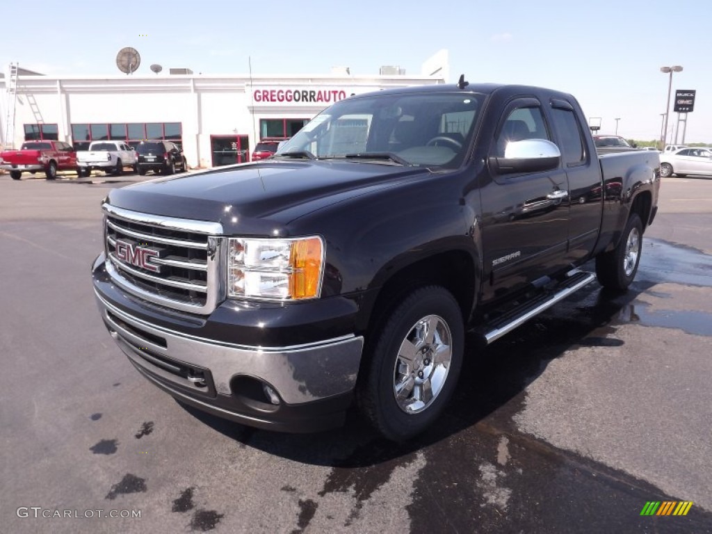 2012 Sierra 1500 SLE Extended Cab - Onyx Black / Ebony photo #1