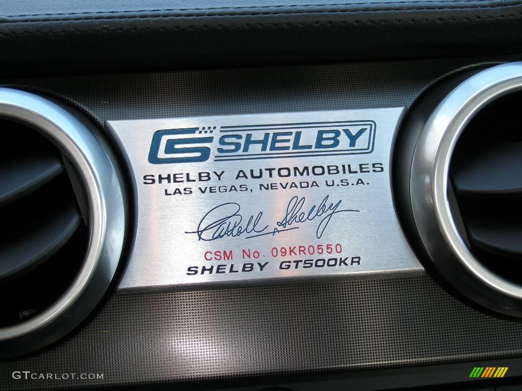 2009 Ford Mustang Shelby GT500KR Coupe Marks and Logos Photo #6630952