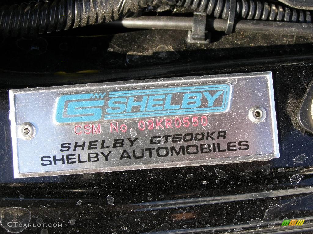 2009 Ford Mustang Shelby GT500KR Coupe Marks and Logos Photo #6631002