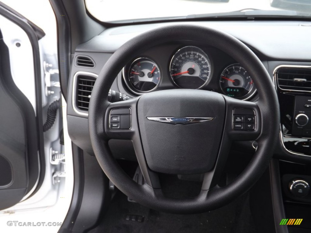 2012 Chrysler 200 LX Sedan Black Steering Wheel Photo #66311507