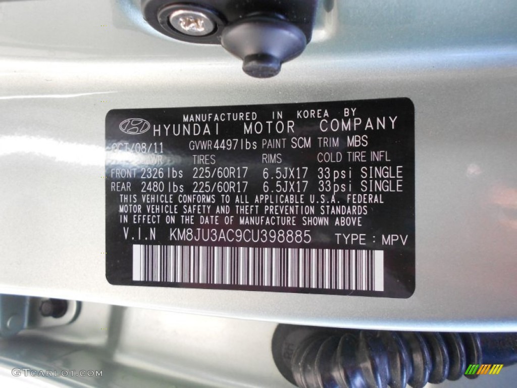 2012 Tucson Color Code SCM for Kiwi Green Photo #66312397