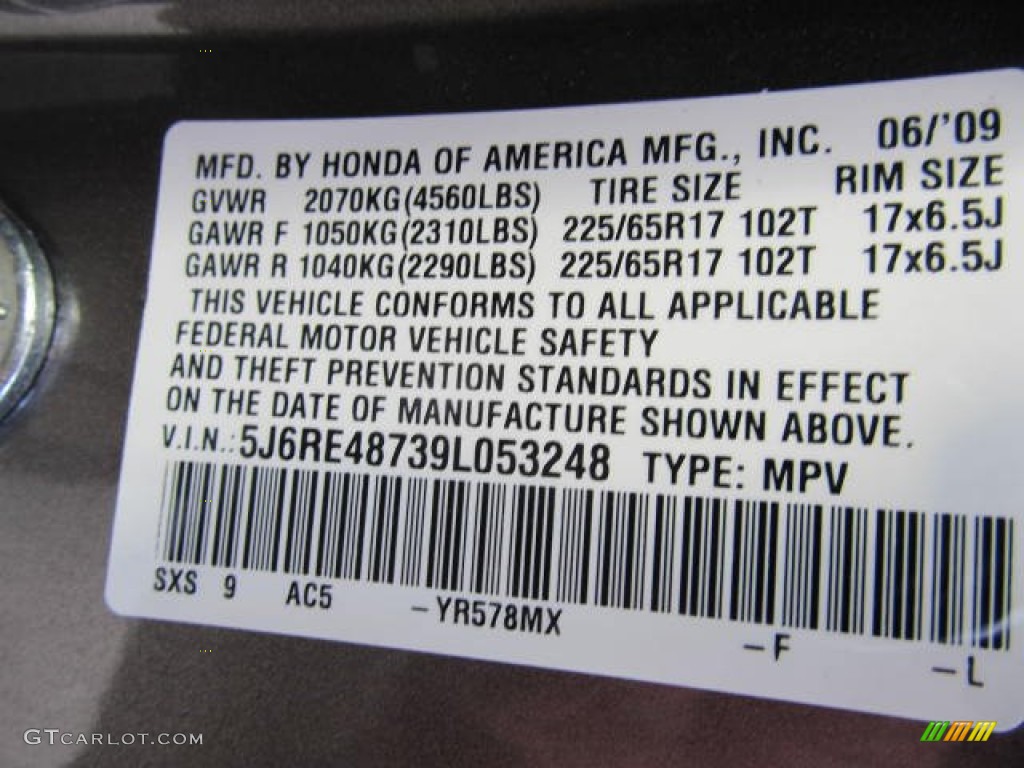 2009 CR-V EX-L 4WD - Urban Titanium Metallic / Ivory photo #14