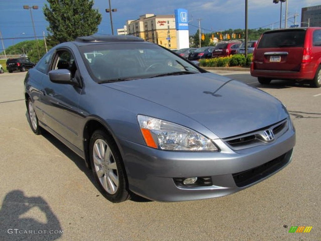 2007 Accord EX V6 Coupe - Cool Blue Metallic / Black photo #4