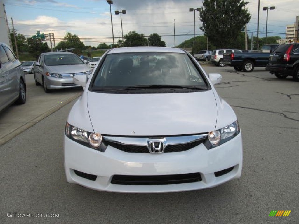 2009 Civic Hybrid Sedan - Spectrum White Pearl / Blue photo #6