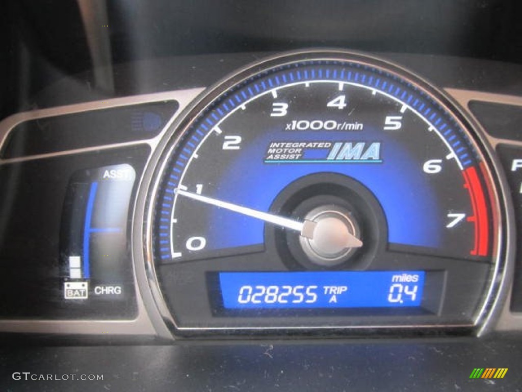2009 Civic Hybrid Sedan - Spectrum White Pearl / Blue photo #15