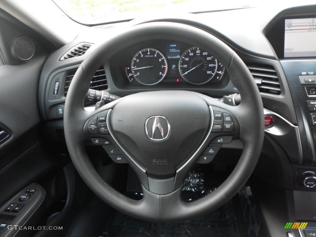 2013 Acura ILX 2.0L Technology Ebony Steering Wheel Photo #66315693