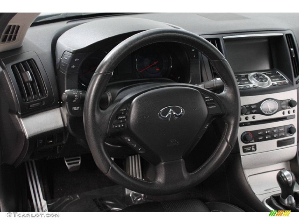 2009 Infiniti G 37 S Sport Coupe Graphite Steering Wheel Photo #66317910