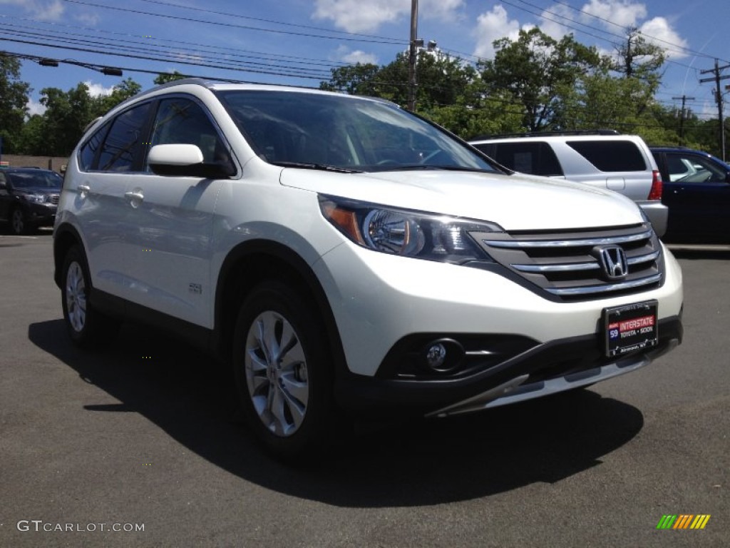 2012 CR-V EX-L 4WD - White Diamond Pearl / Beige photo #3