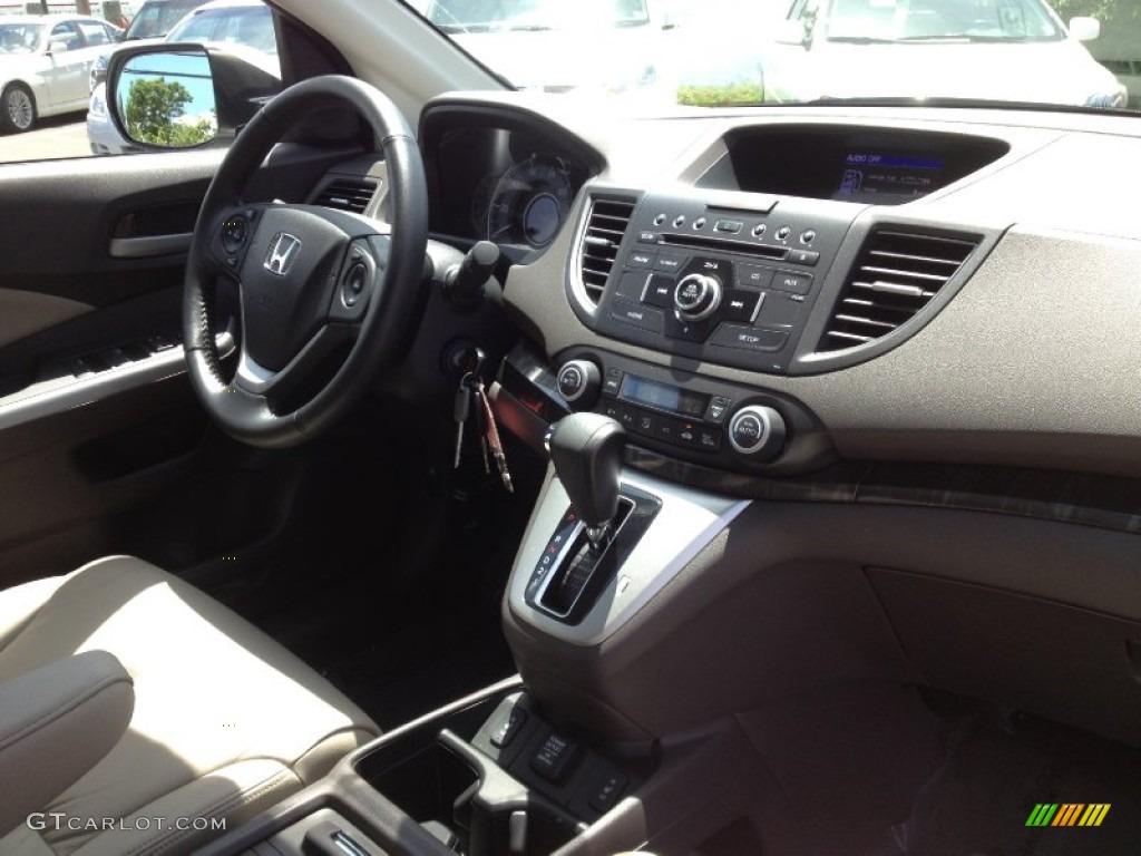 2012 CR-V EX-L 4WD - White Diamond Pearl / Beige photo #16