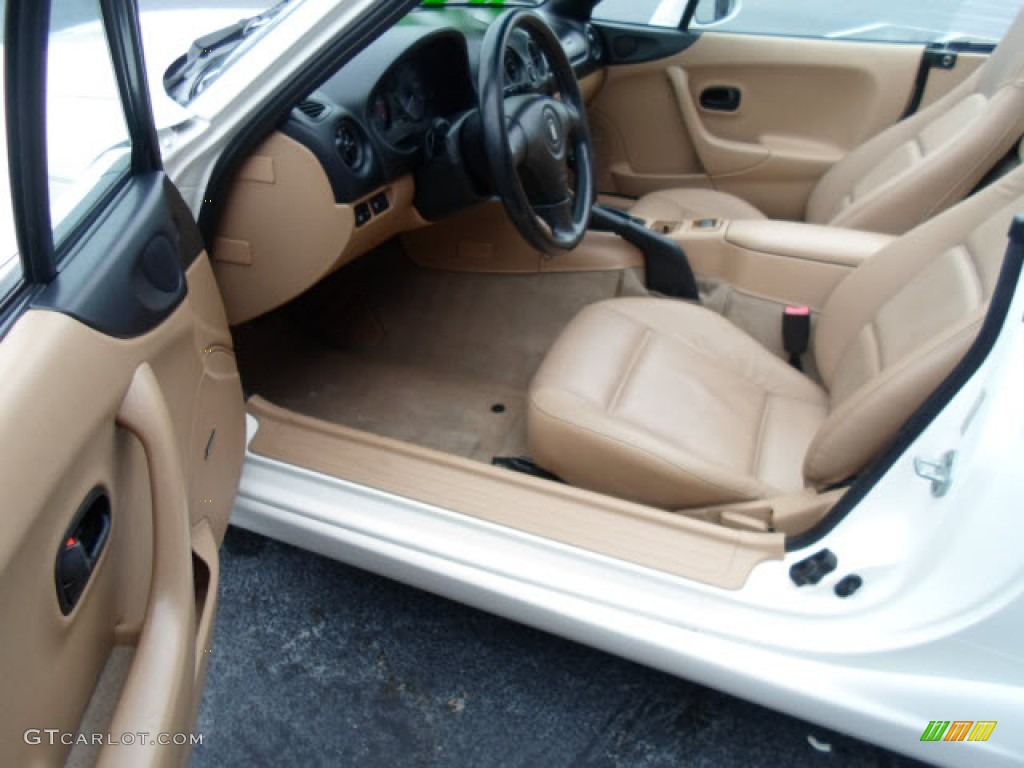 Beige Interior 2000 Mazda MX-5 Miata LS Roadster Photo #66325182
