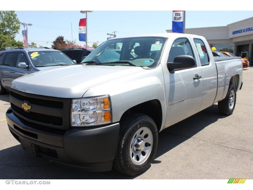 2010 Silverado 1500 Extended Cab - Sheer Silver Metallic / Dark Titanium photo #1