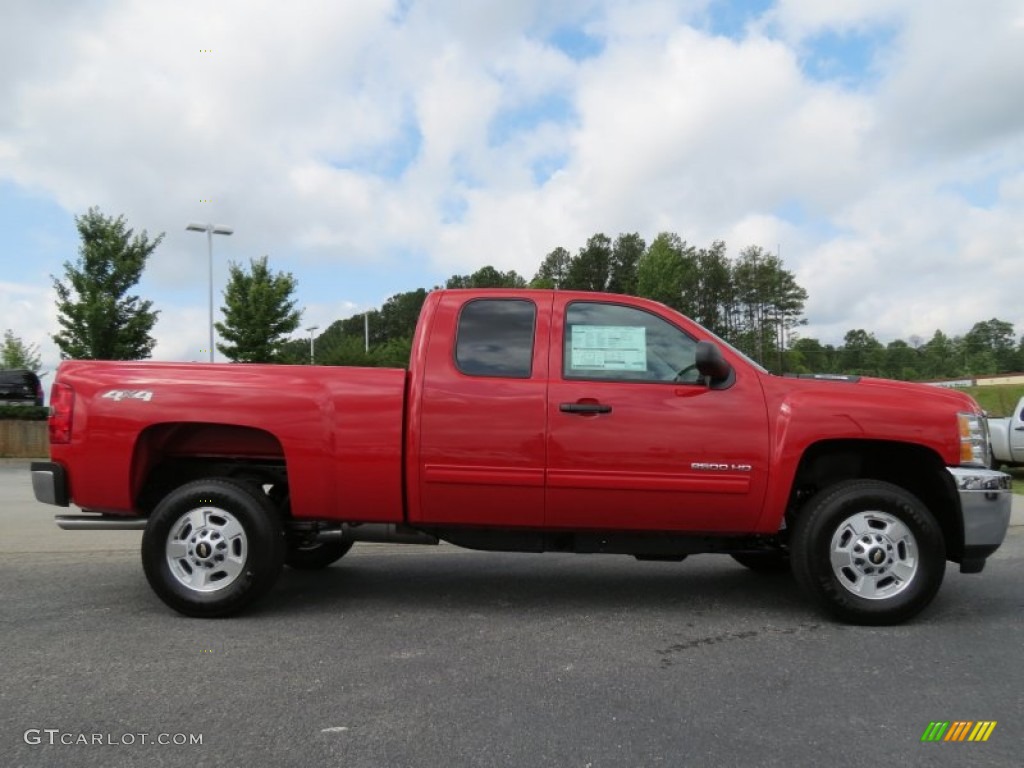 Victory Red 2012 Chevrolet Silverado 2500HD LT Extended Cab 4x4 Exterior Photo #66329058