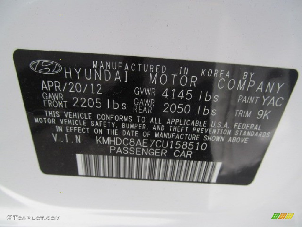 2012 Elantra GLS Touring - Monaco White / Beige photo #9