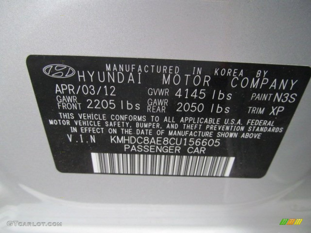 2012 Hyundai Elantra SE Touring Color Code Photos