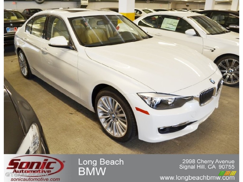 2012 3 Series 328i Sedan - Mineral White Metallic / Venetian Beige photo #1