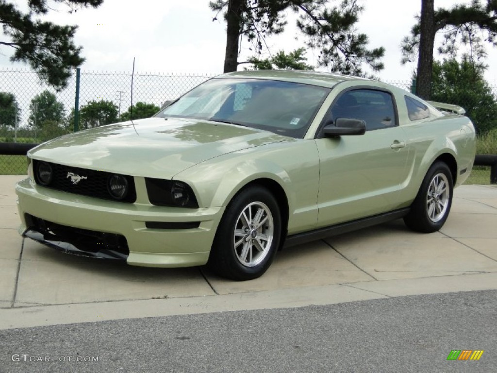 Legend Lime Metallic 2005 Ford Mustang V6 Deluxe Coupe Exterior Photo #66335190
