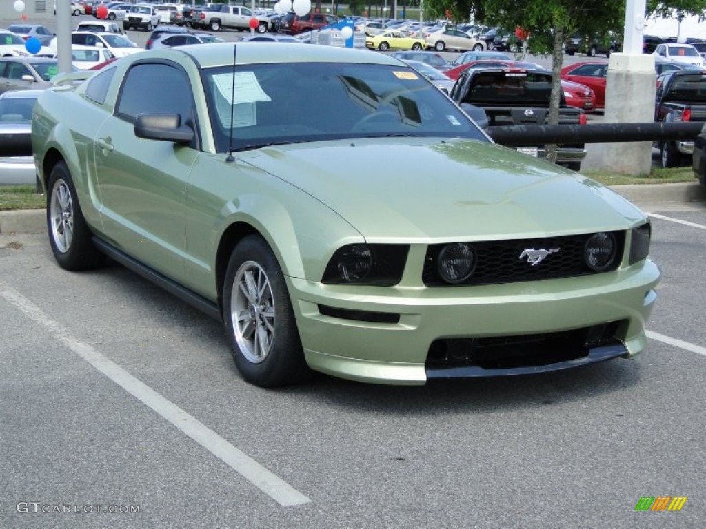 2005 Mustang V6 Deluxe Coupe - Legend Lime Metallic / Dark Charcoal photo #32