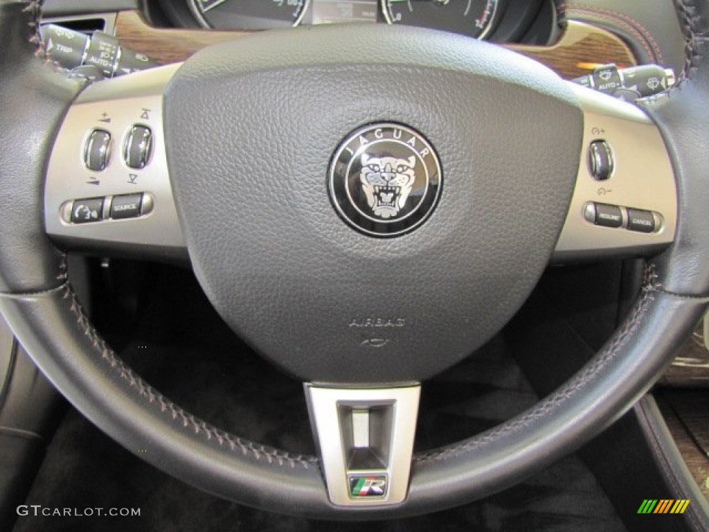 2009 Jaguar XK XKR Portfolio Edition Convertible Charcoal Steering Wheel Photo #66335901