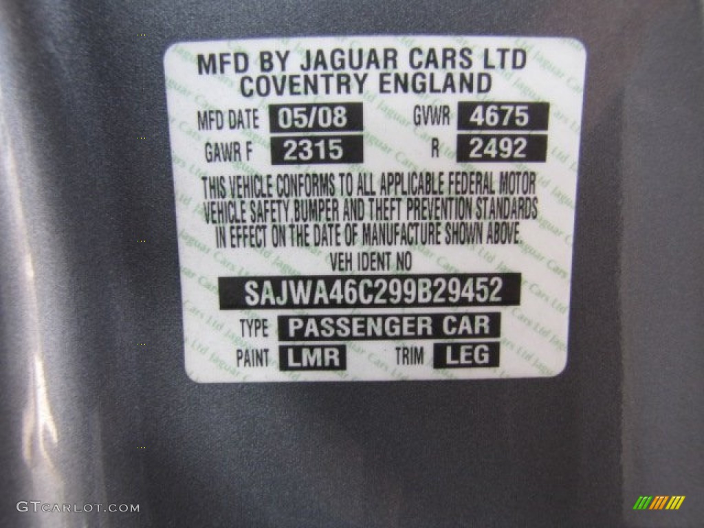 2009 Jaguar XK XKR Portfolio Edition Convertible Color Code Photos