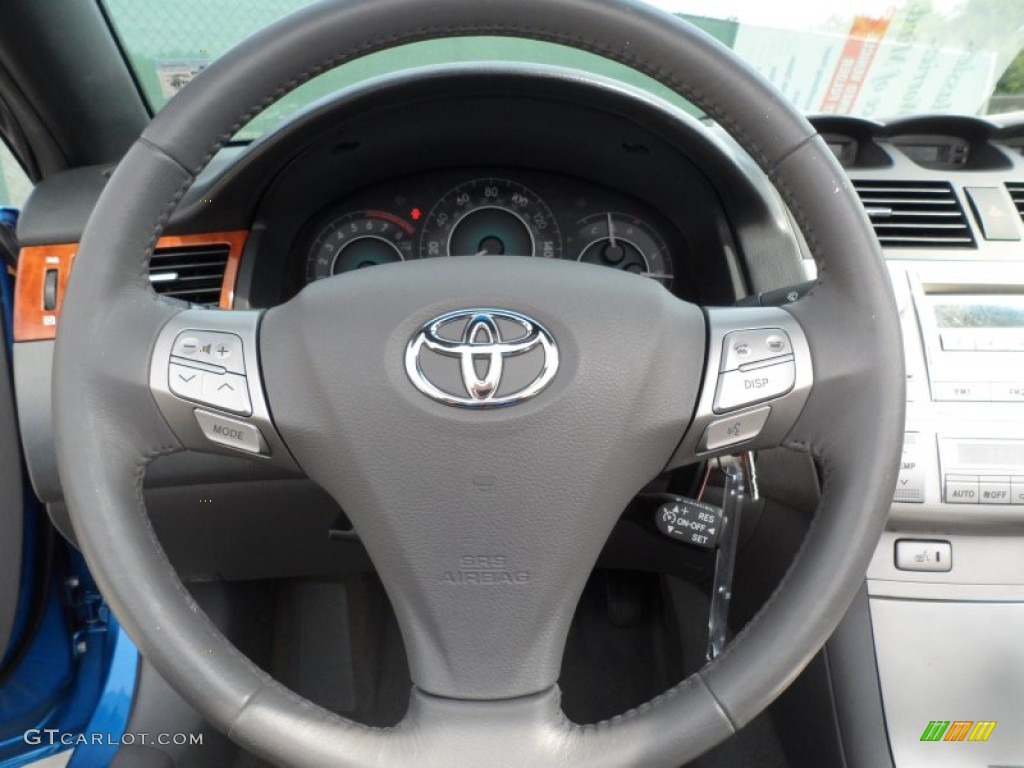 2008 Toyota Solara SLE V6 Convertible Dark Stone Steering Wheel Photo #66336555
