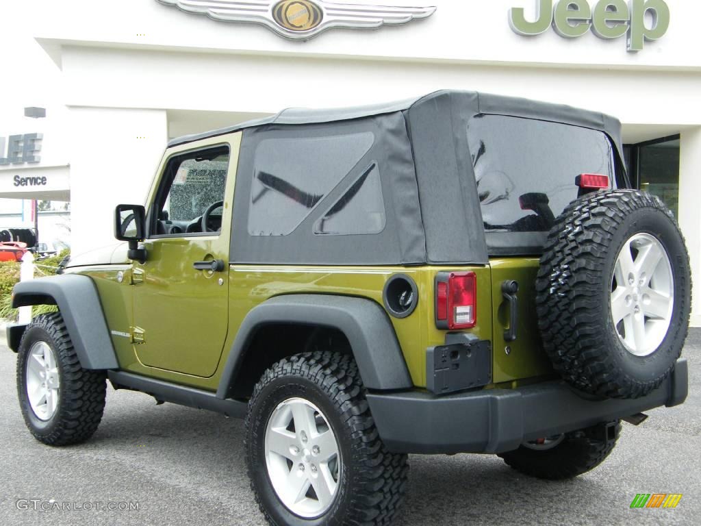 2008 Wrangler Rubicon 4x4 - Rescue Green Metallic / Dark Slate Gray/Medium Slate Gray photo #3