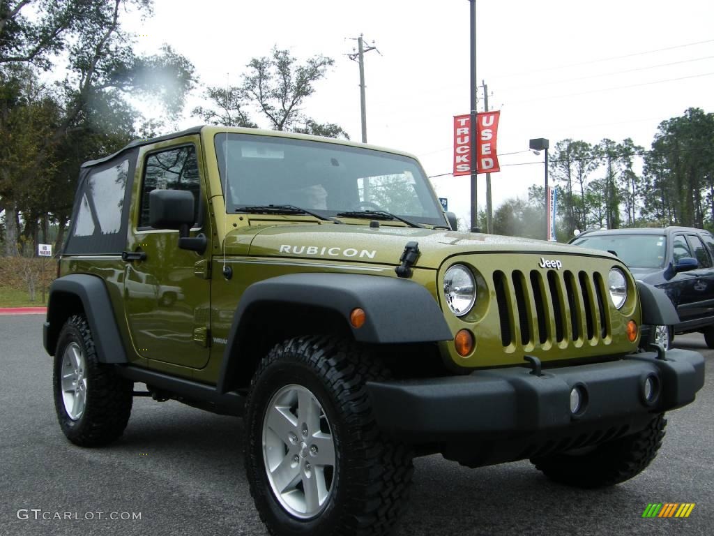 2008 Wrangler Rubicon 4x4 - Rescue Green Metallic / Dark Slate Gray/Medium Slate Gray photo #7