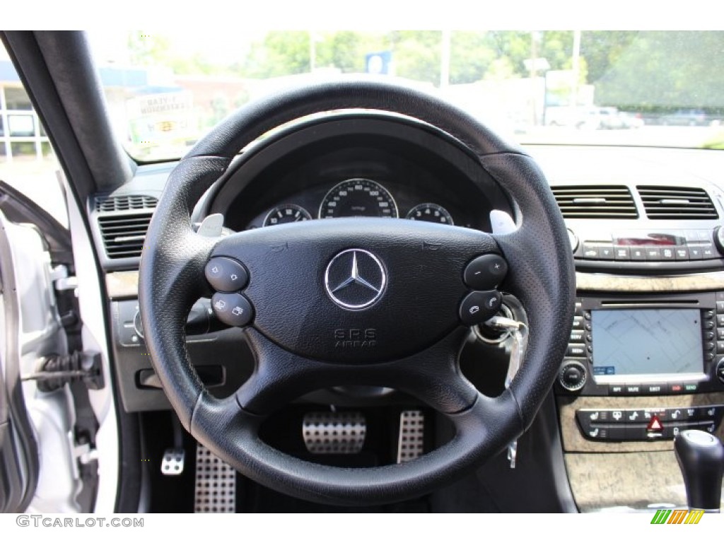 2008 Mercedes-Benz E 63 AMG Sedan Black Steering Wheel Photo #66341366