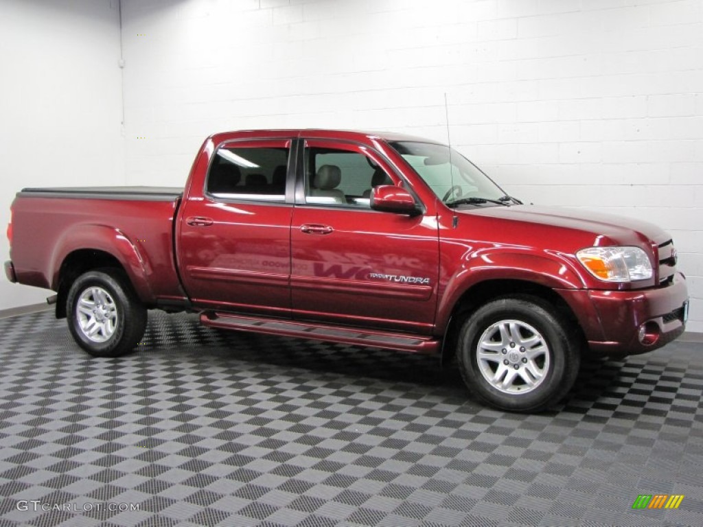 2005 Tundra Limited Double Cab 4x4 - Salsa Red Pearl / Taupe photo #6