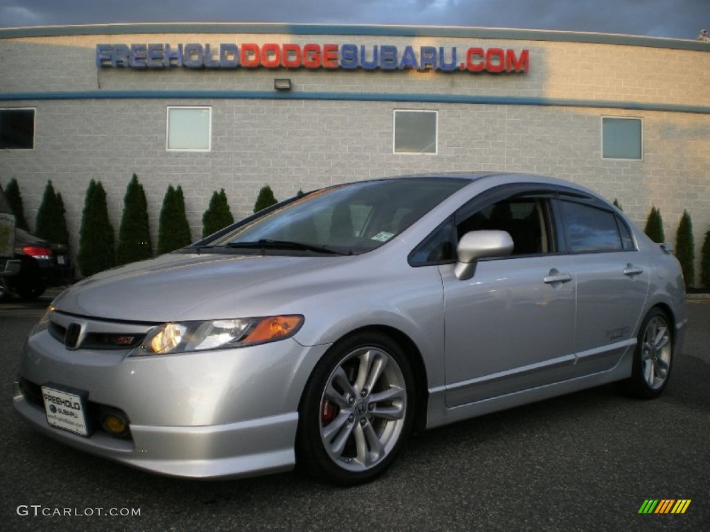 2008 Civic Si Sedan - Alabaster Silver Metallic / Black photo #1
