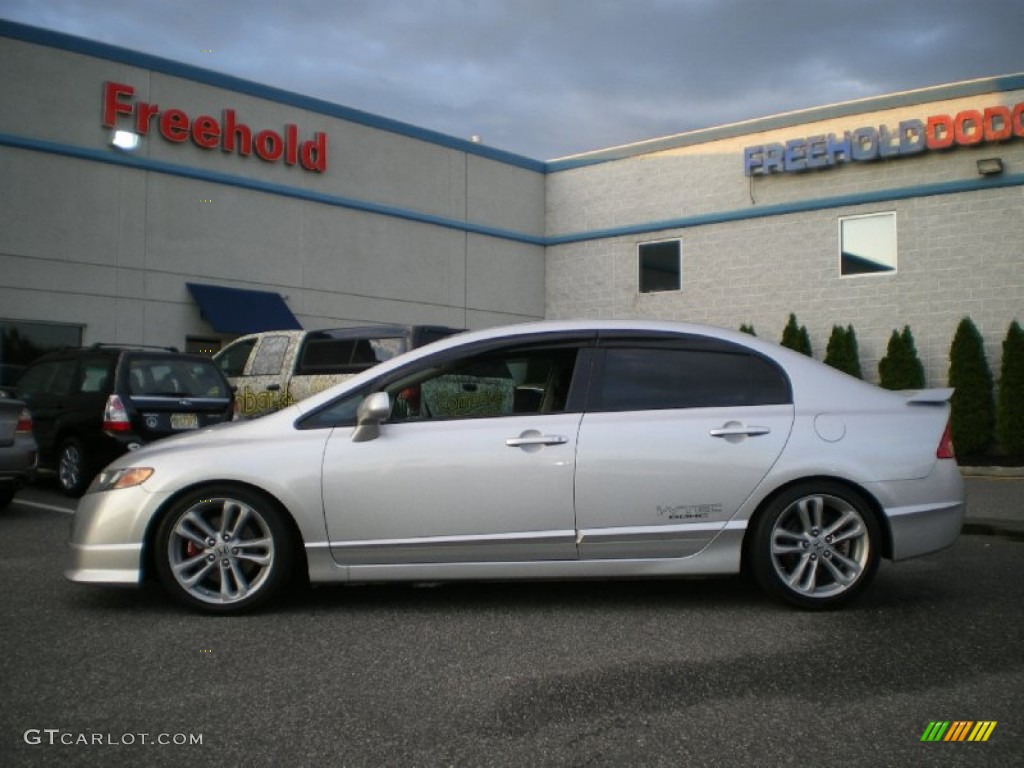 2008 Civic Si Sedan - Alabaster Silver Metallic / Black photo #3