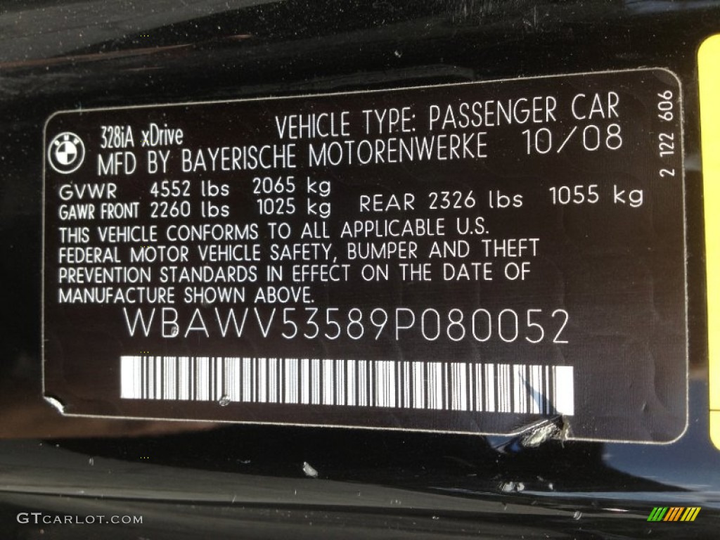 2009 3 Series 328xi Coupe - Jet Black / Black photo #16