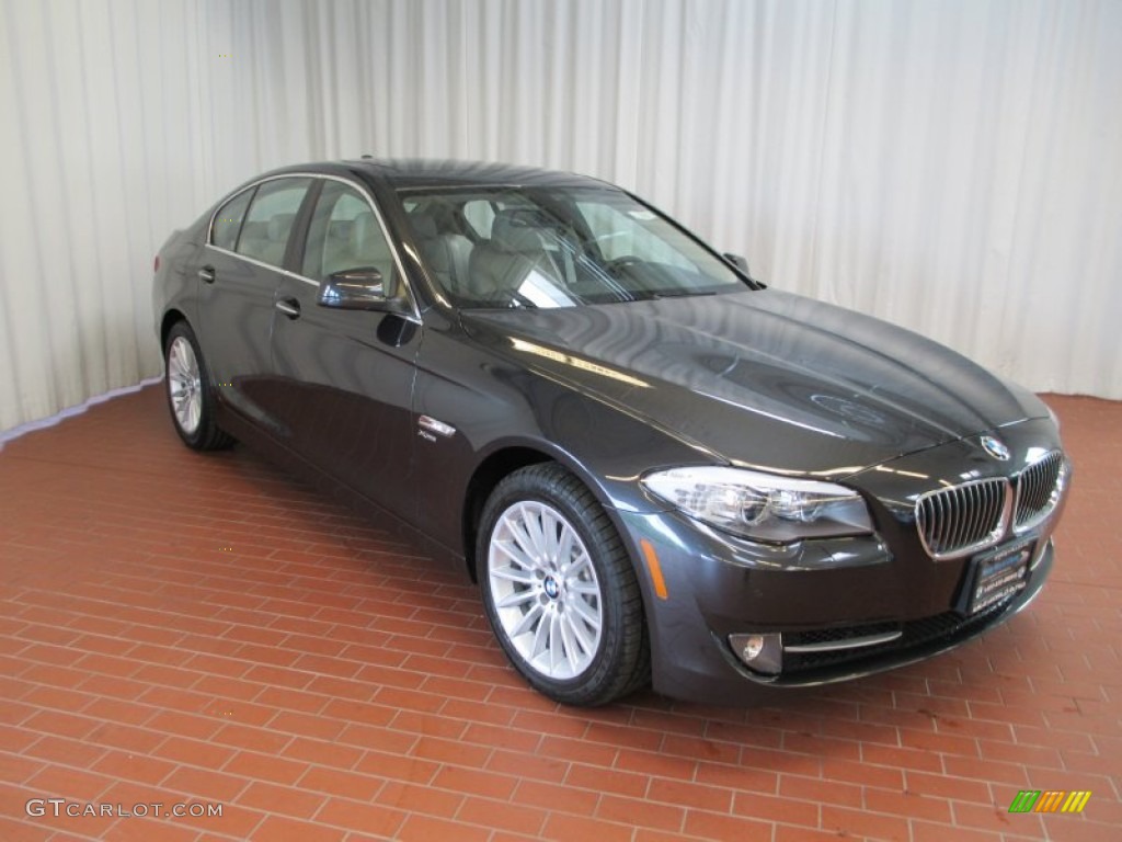 2012 5 Series 535i xDrive Sedan - Dark Graphite Metallic II / Oyster/Black photo #1
