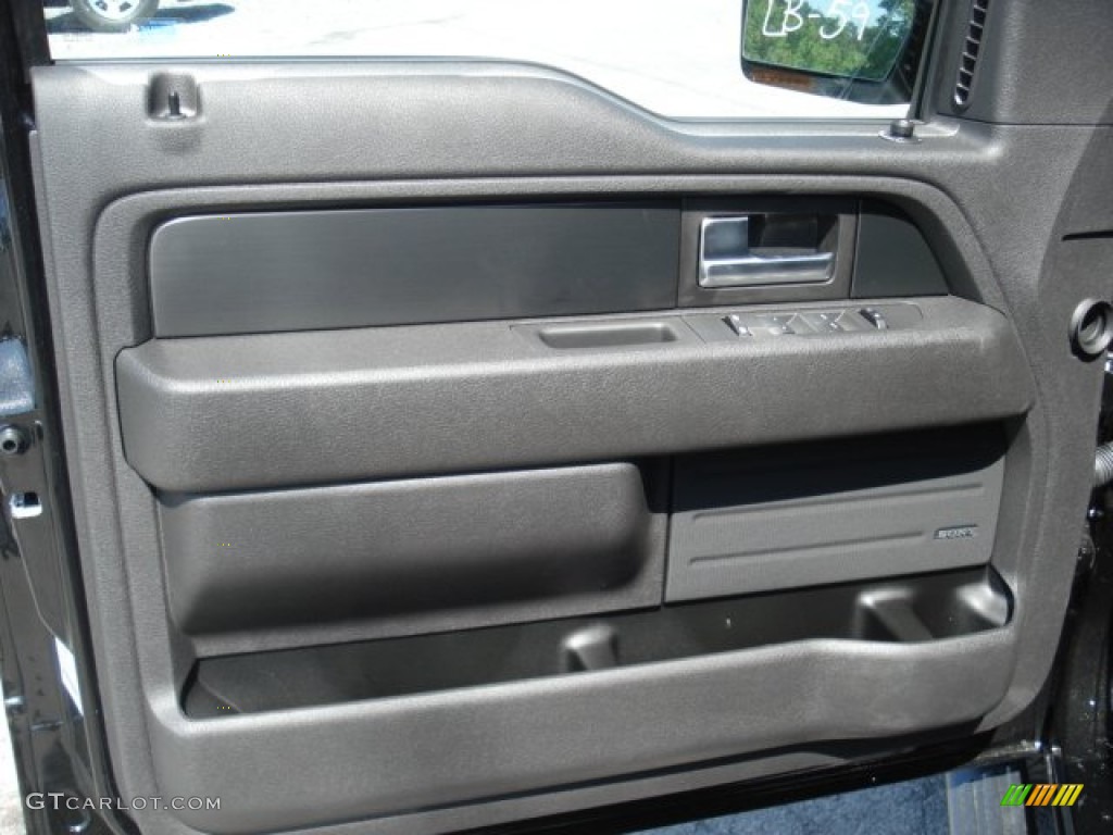 2012 Ford F150 FX4 SuperCab 4x4 FX Sport Appearance Black/Red Door Panel Photo #66348779